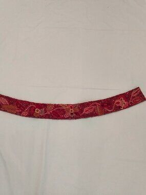 Red Sequin Wide Beaded Belt